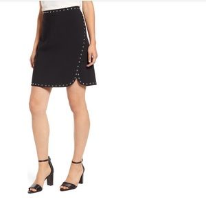 Vince Camuto Studded Stretch Crepe Miniskirt